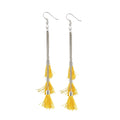 Generic Women's Silver Plated Hook Dangler Hanging Tassel Fashion Earrings-Silver
