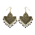 Generic Women's Gold Plated, Beads Hook Dangler Hanging Tassel Earrings-Gold
