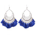 Generic Women's Silver Plated Hook Dangler Hanging Tassels Earring-Silver