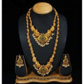 Generic Women's Elegent Temple Jewellery Set With Earrings (Green, Free Size)