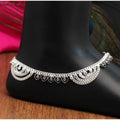 Generic Women's Maroon Color Rhinestone Anklets (Free Size: Upto 10")