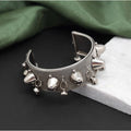 Generic Women's Silver Color Oxidised Adjustable Bracelet