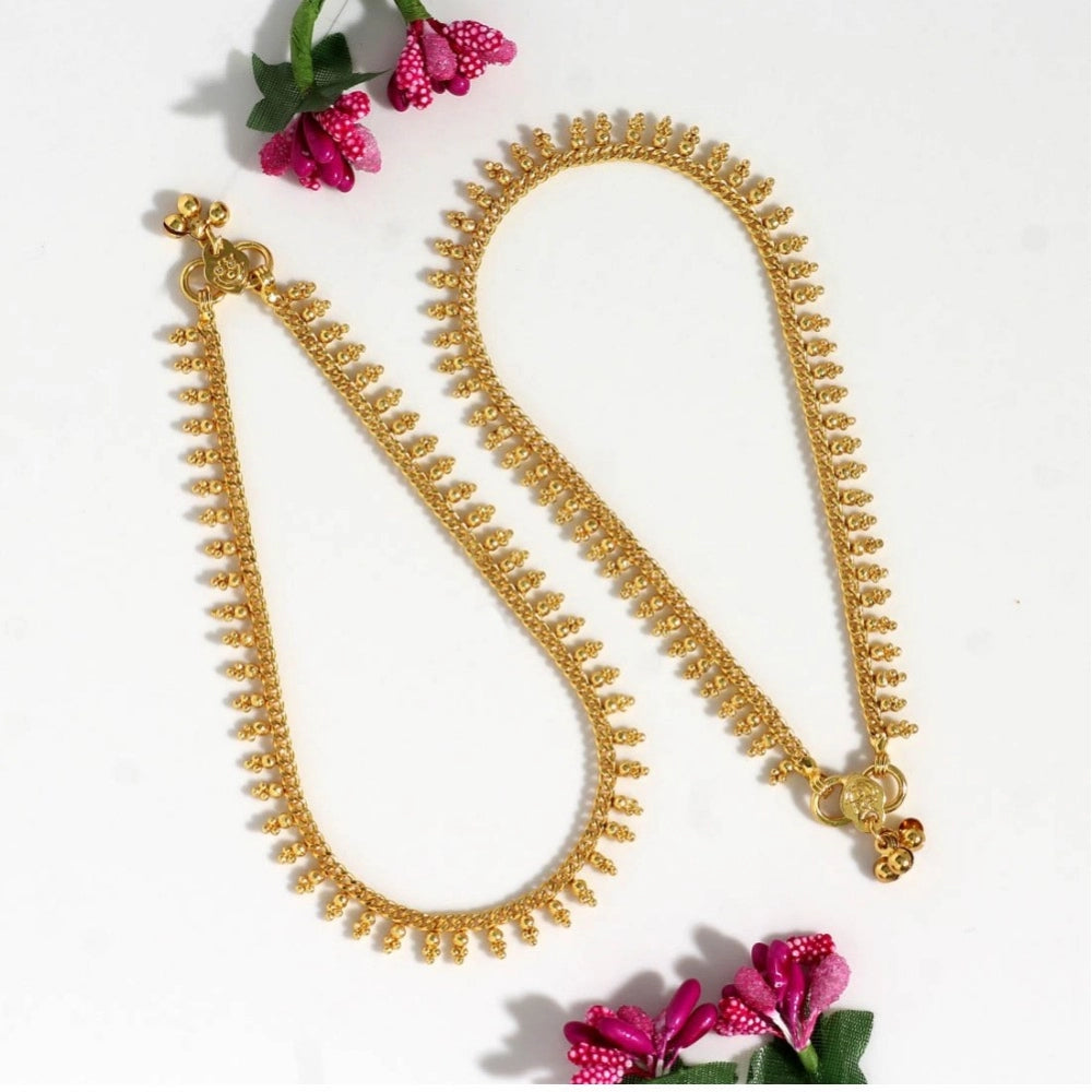 Generic Women's Gold Color Anklets (Free Size: Upto 10")