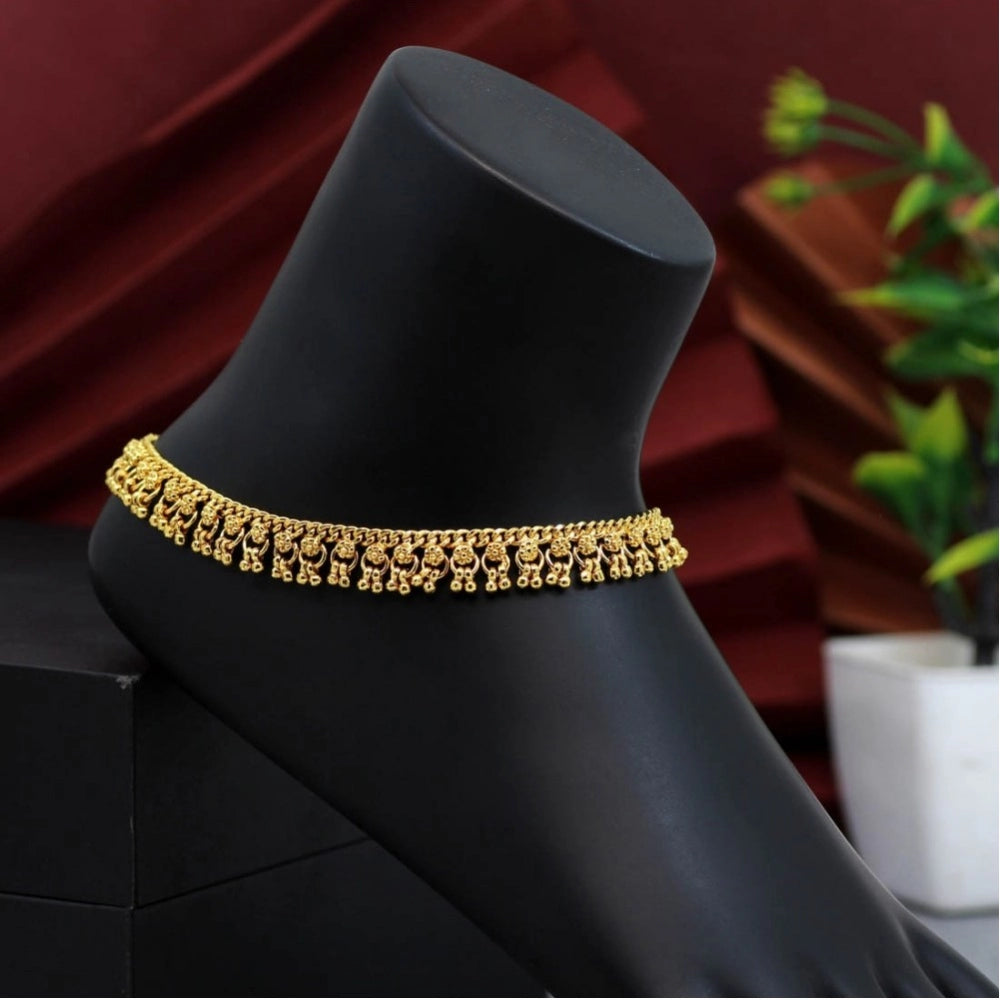 Generic Women's Gold Color Anklets (Free Size: Upto 10")