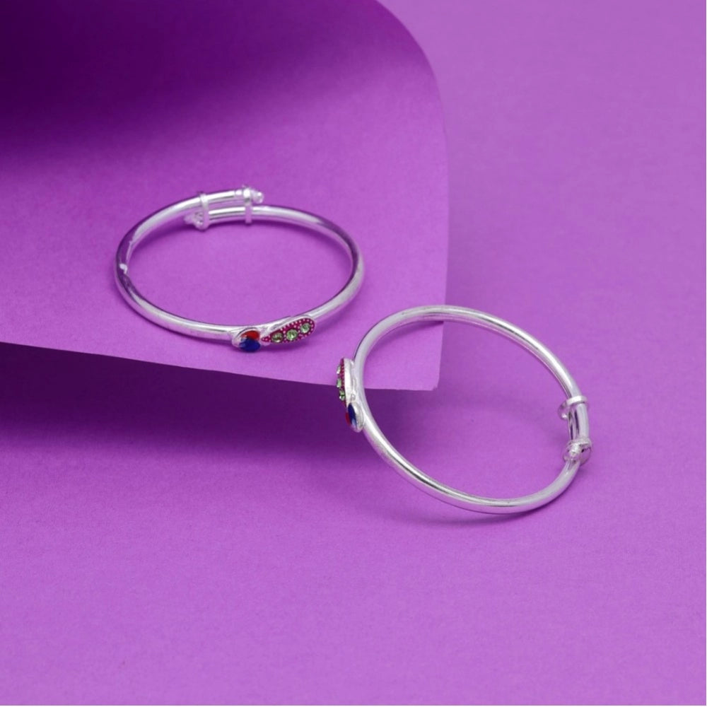 Generic Multi Color 1 Pair Of Oxidised Kids Bangles Size: 1.6