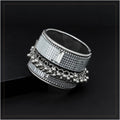 Generic Women's Silver Color Oxidised Adjustable Bracelet