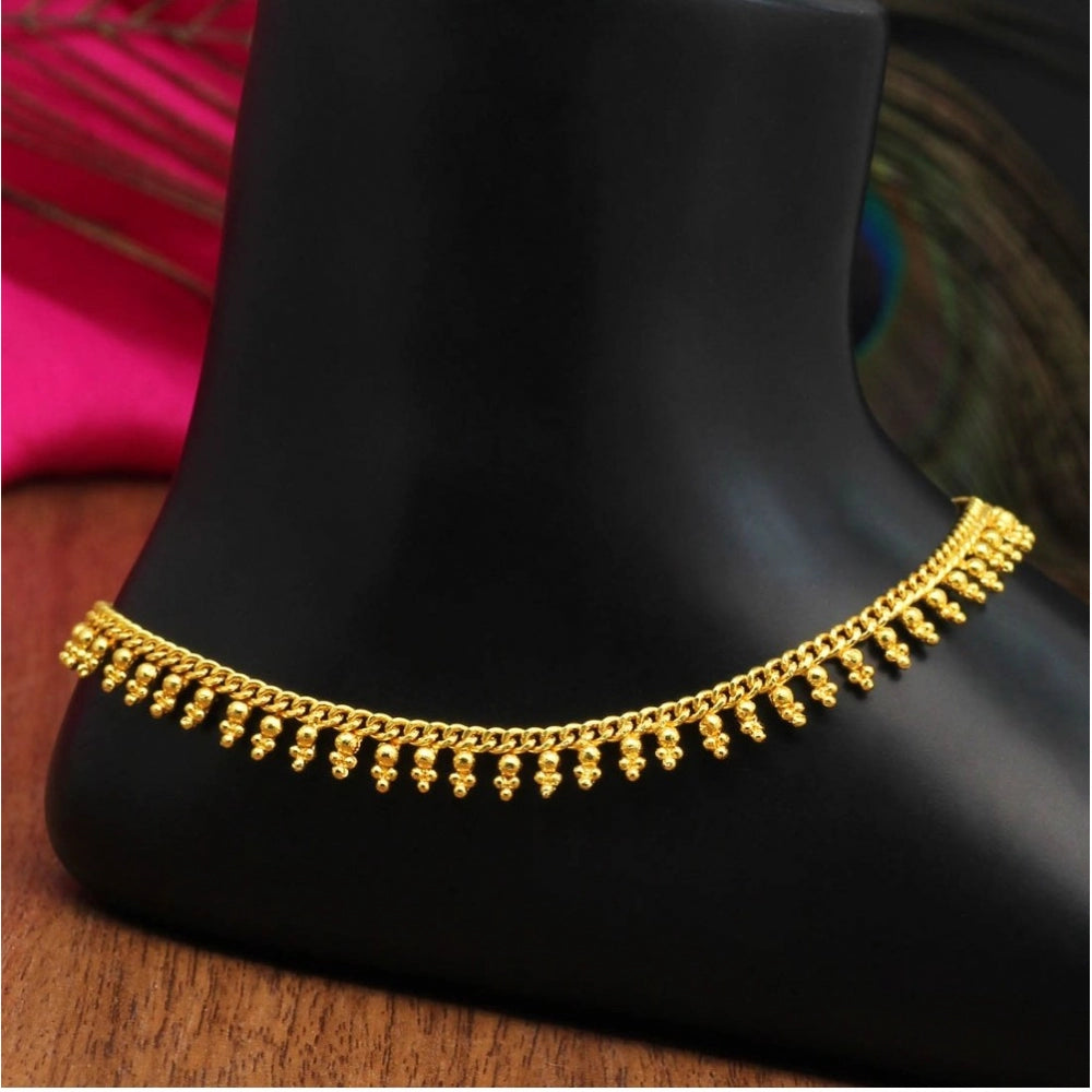 Generic Women's Gold Color Anklets (Free Size: Upto 10")