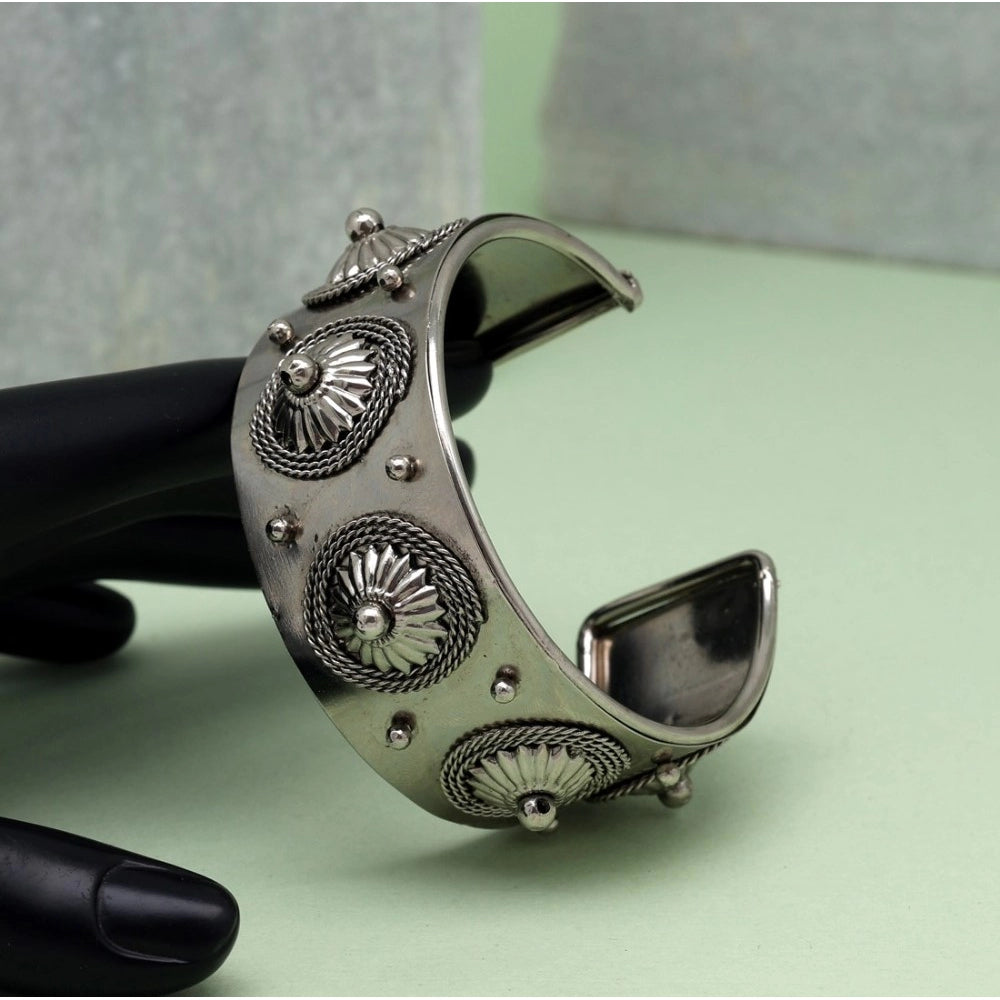 Generic Women's Silver Color Oxidised Adjustable Bracelet