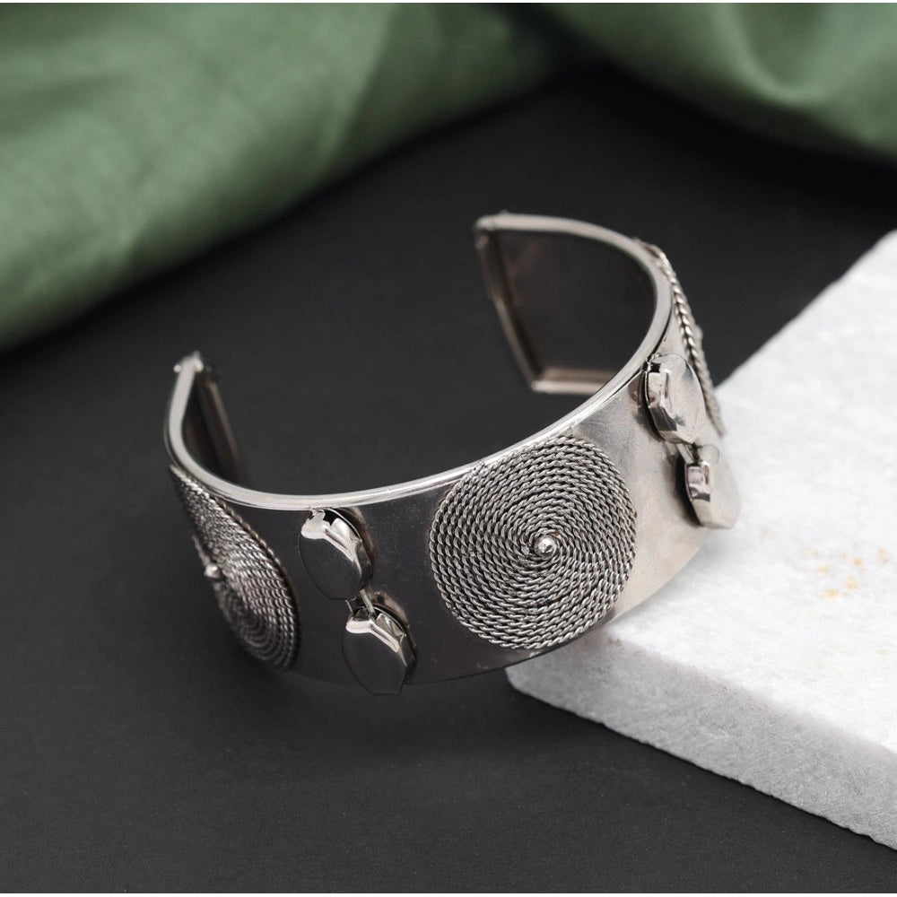 Generic Women's Silver Color Oxidised Adjustable Bracelet
