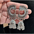 Generic Women's Silver Color Oxidised Earrings