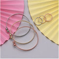 Generic Women's Multi Color 3 Pieces Adjustable Bracelets &amp; Rings