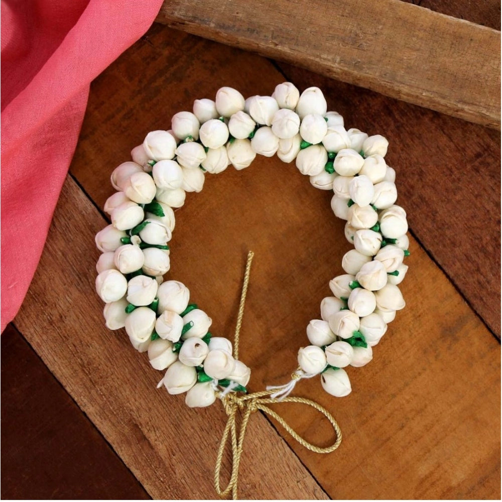 Generic Women's White Color Mogra Gajra For Women Hair Pin