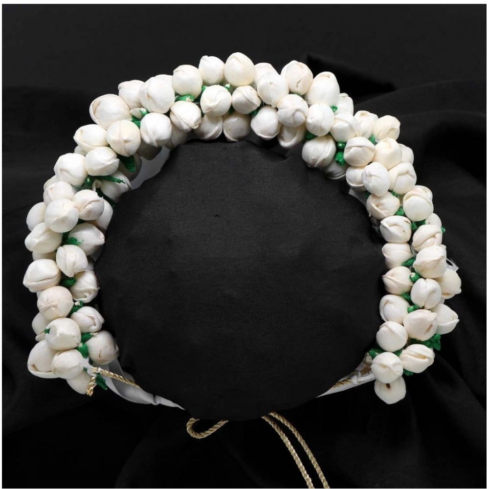 Generic Women's White Color Mogra Gajra For Women Hair Pin