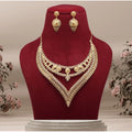 Generic Women's Gold Color Gold Plated Necklace Set Adjustable Chain