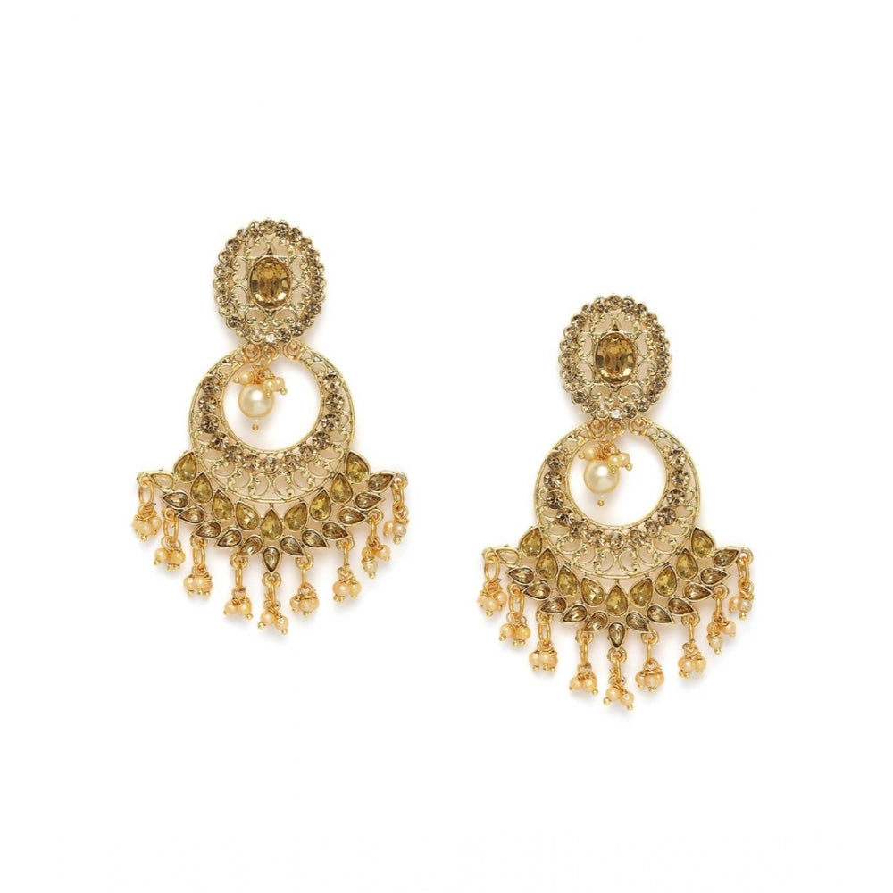 Generic Women's Rose Gold Plated Alloy Earrings (Gold)