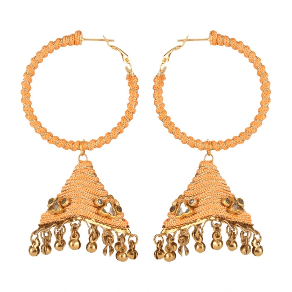 Generic Women's Rose Gold Plated Alloy Earrings (White)