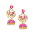 Generic Women's Rose Gold Plated Alloy Earrings (Pink)