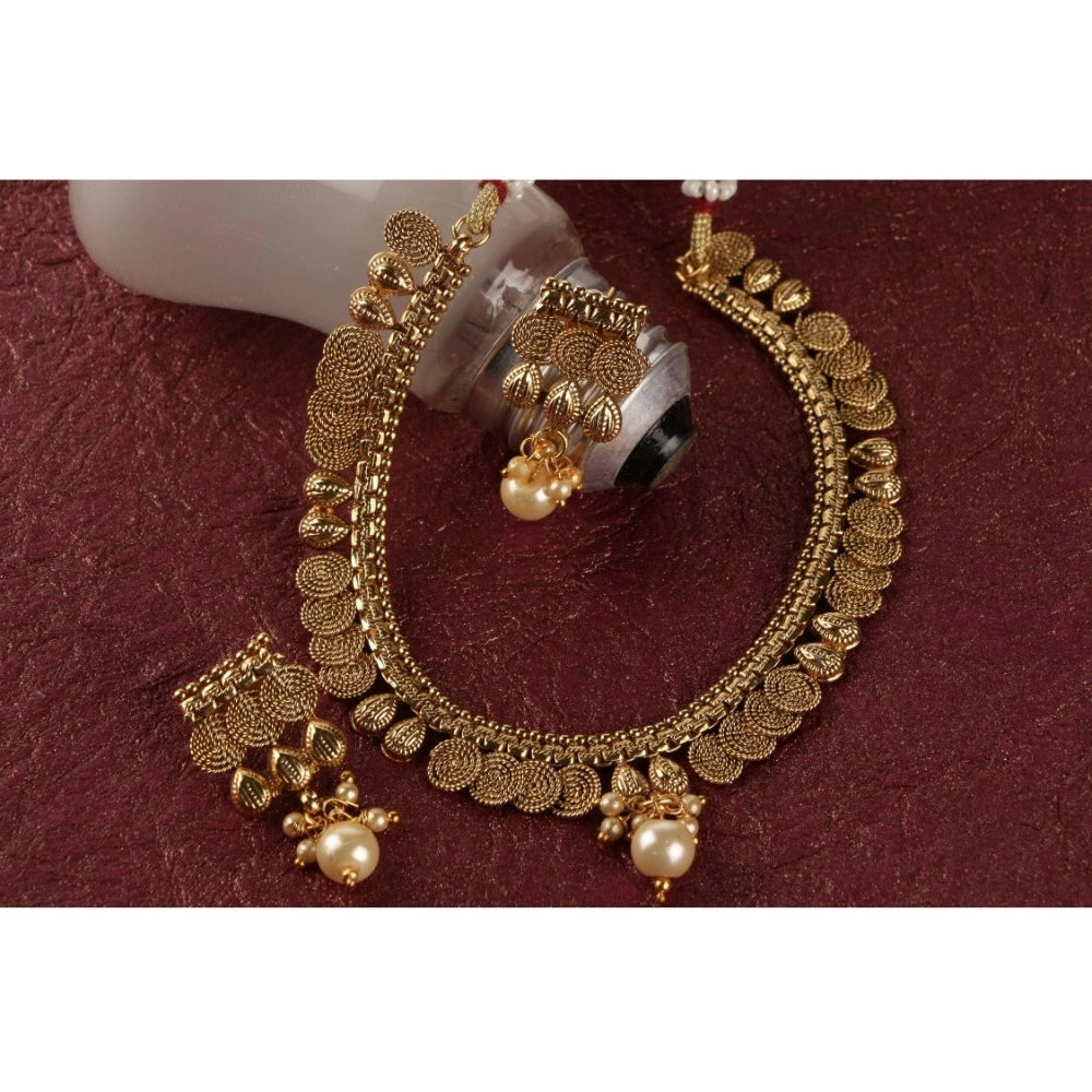 Generic Women's Rose Gold Plated Alloy Necklace &amp; Earings Set (Gold)