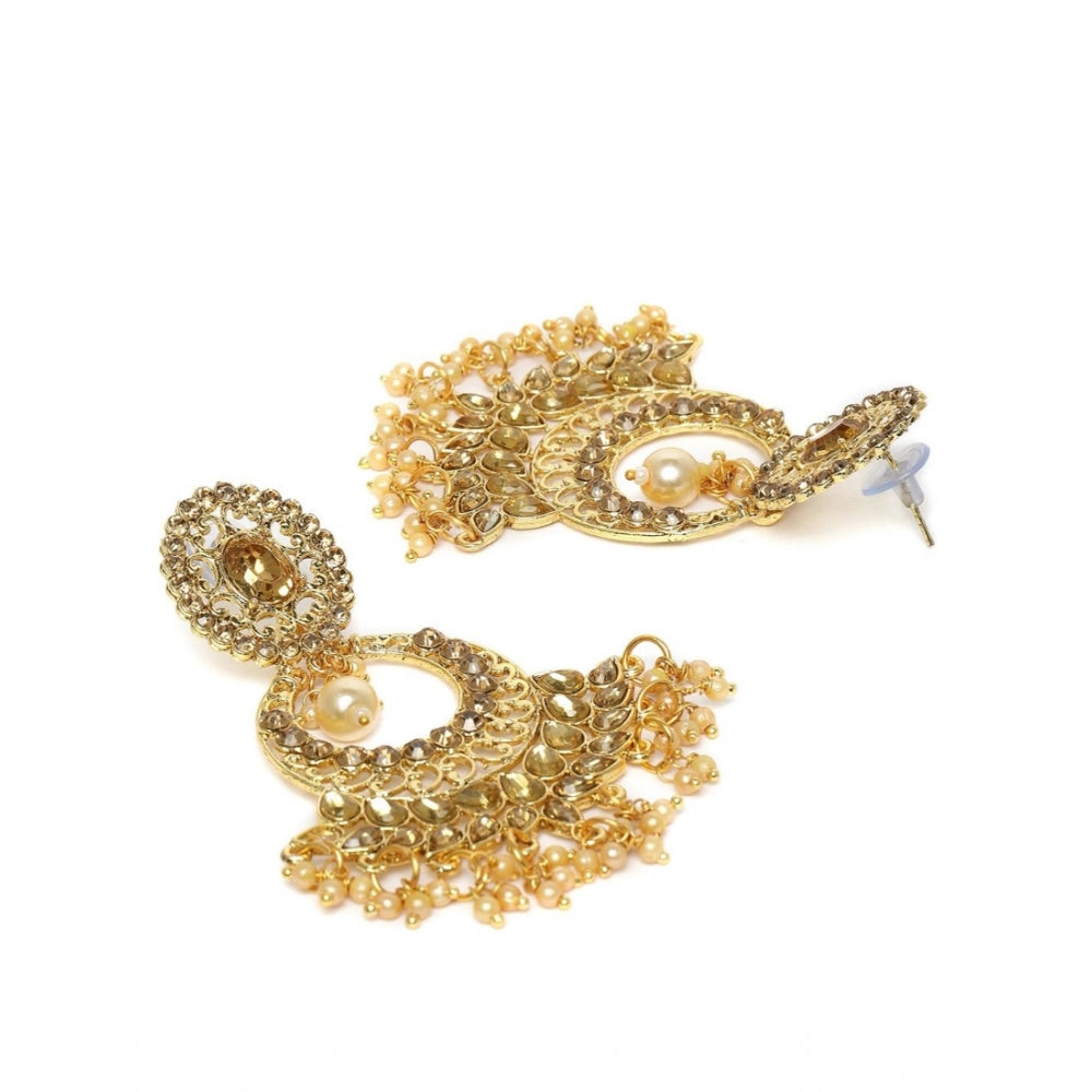 Generic Women's Rose Gold Plated Alloy Earrings (Gold)