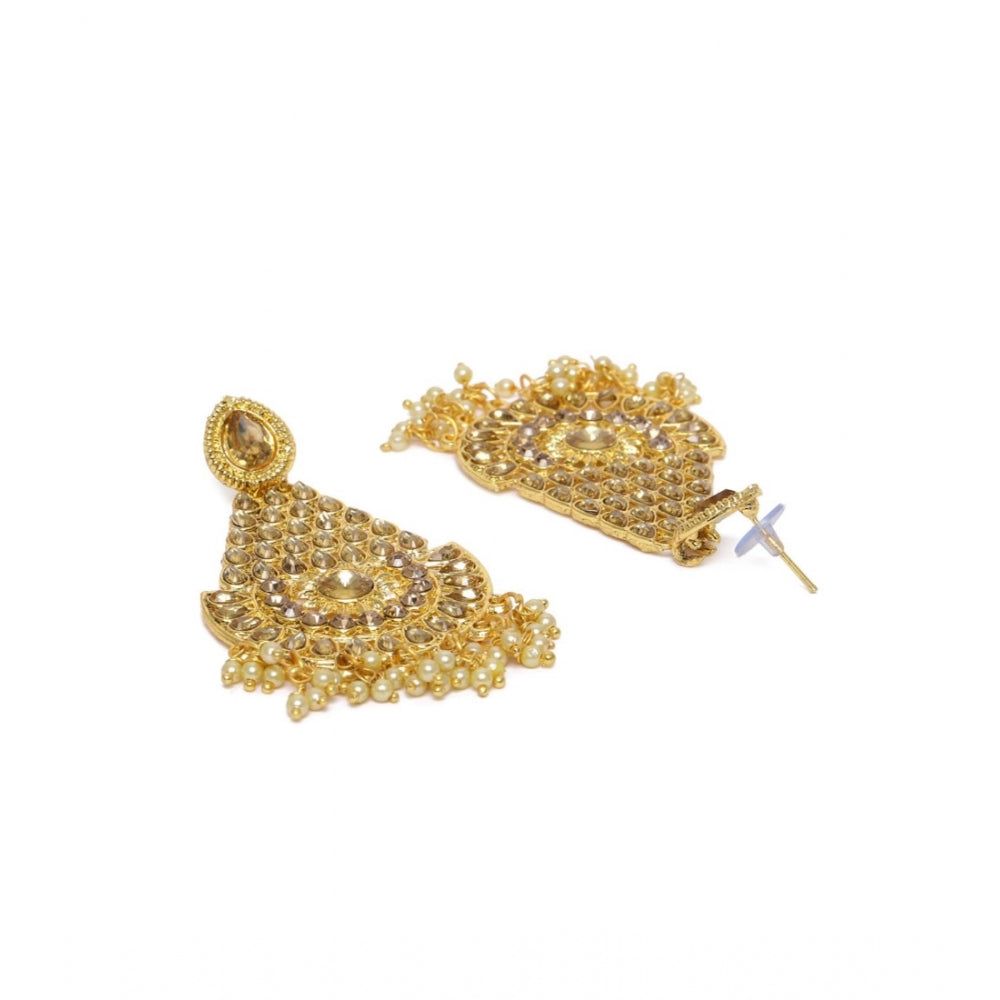 Generic Women's Rose Gold Plated Alloy Earrings (Gold)