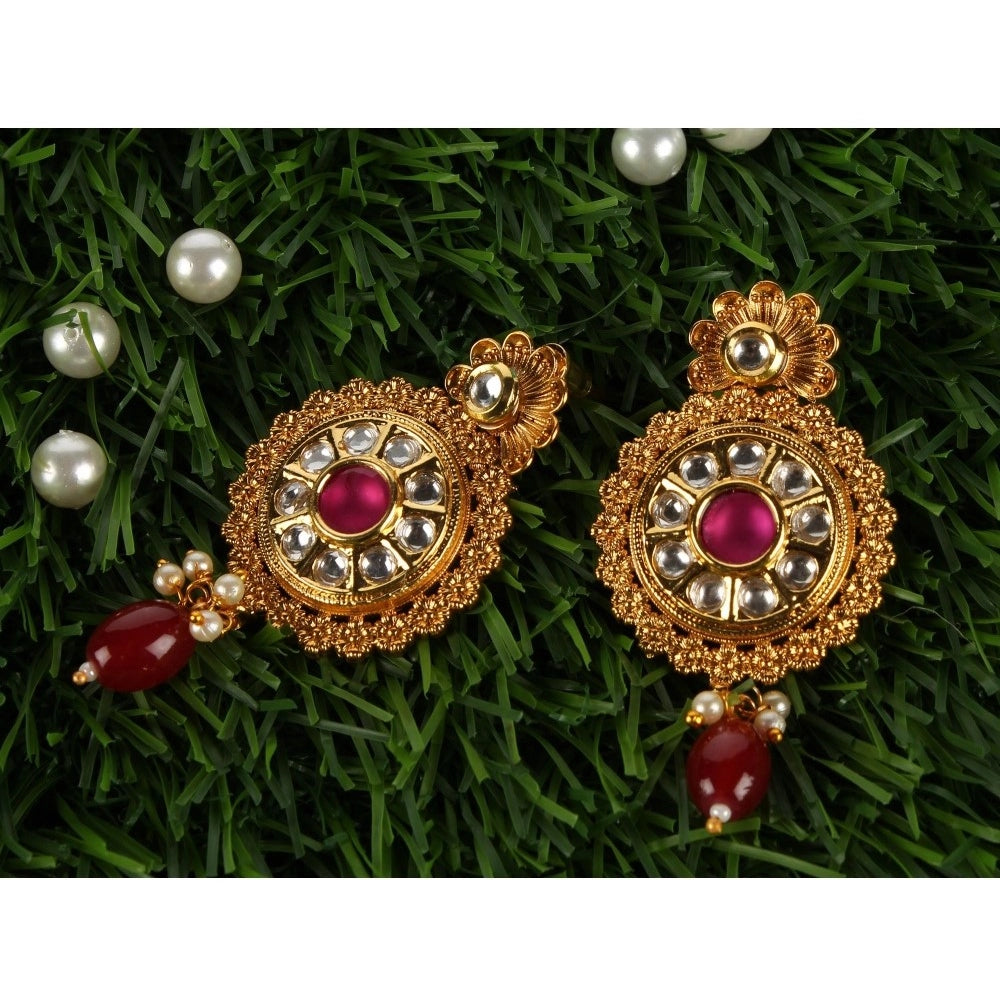 Generic Women's Rose Gold Plated Alloy Earrings (Gold)
