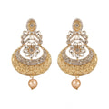 Generic Women's Rose Gold Plated Alloy Earrings (White)