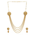 Generic Women's Rose Gold Plated Alloy Long Haram Jewellery Set (Gold)