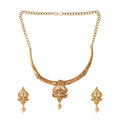 Generic Women's Rose Gold Plated Alloy Necklace &amp; Earings Set (Gold &amp; White)