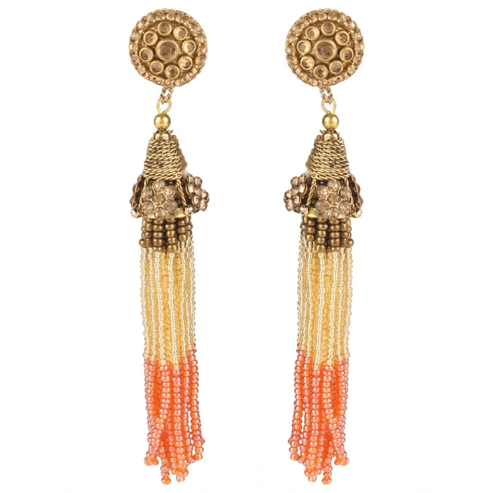 Generic Women's Rose Gold Plated Alloy Earrings (Multicolor)