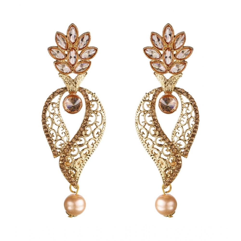 Generic Women's Rose Gold Plated Alloy Earrings (Gold)
