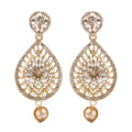 Generic Women's Rose Gold Plated Alloy Earrings (White)