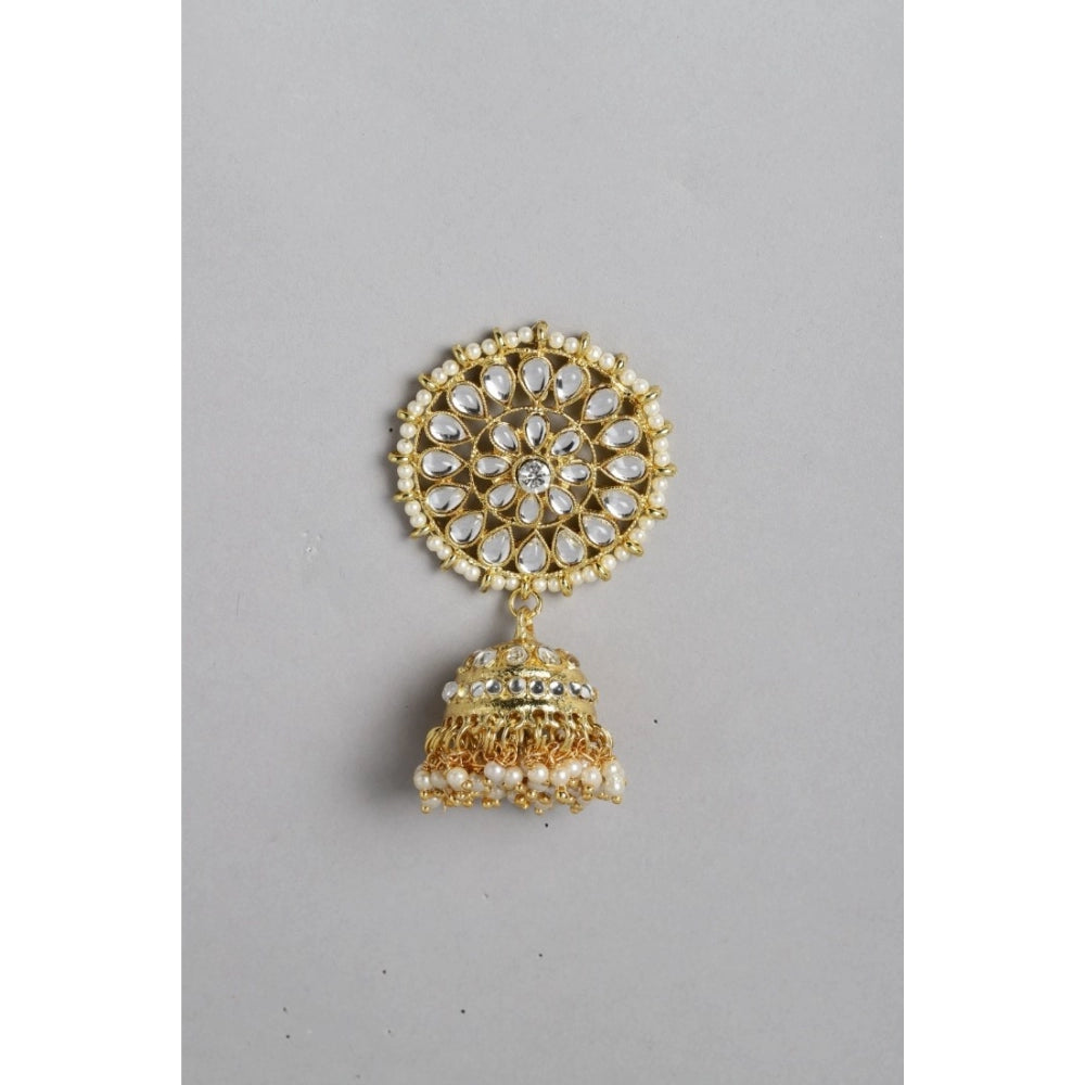 Generic Women's Rose Gold Plated Alloy Earrings (White)