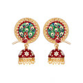 Generic Women's Rose Gold Plated Alloy Earrings (Maroon)
