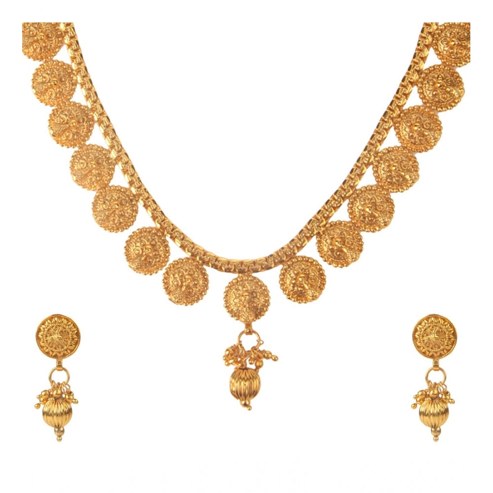 Generic Women's Rose Gold Plated Alloy Necklace &amp; Earings Set (Gold)