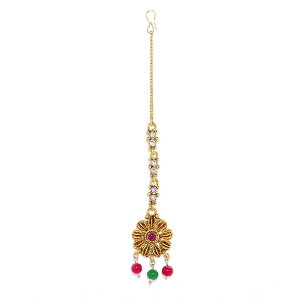 Generic Women's Rose Gold Plated Alloy Necklace &amp; Earings Set (Multicolor)