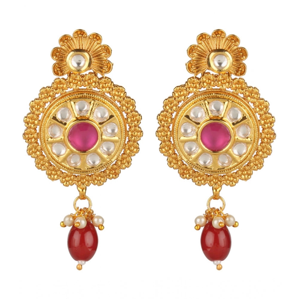 Generic Women's Rose Gold Plated Alloy Earrings (Gold)