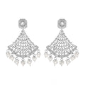 Generic Women's Rose Gold Plated Alloy Earrings (White)
