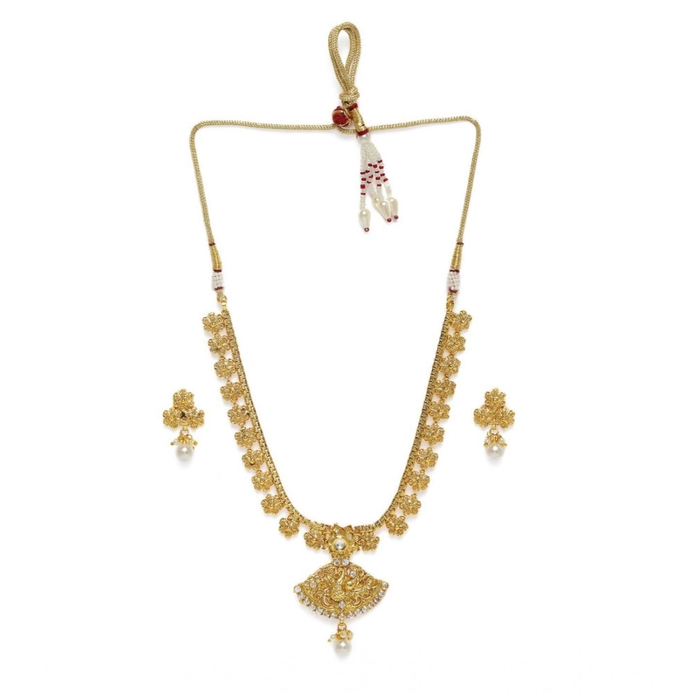 Generic Women's Rose Gold Plated Alloy Necklace &amp; Earings Set (Gold)