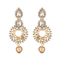 Generic Women's Rose Gold Plated Alloy Earrings (White)