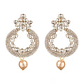 Generic Women's Rose Gold Plated Alloy Earrings (White)