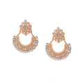 Generic Women's Rose Gold Plated Alloy Earrings (White)