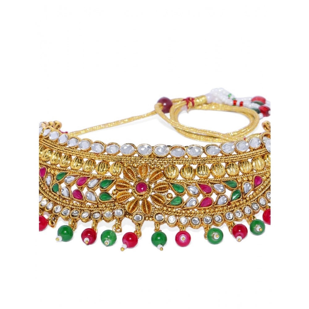 Generic Women's Rose Gold Plated Alloy Necklace &amp; Earings Set (Multicolor)