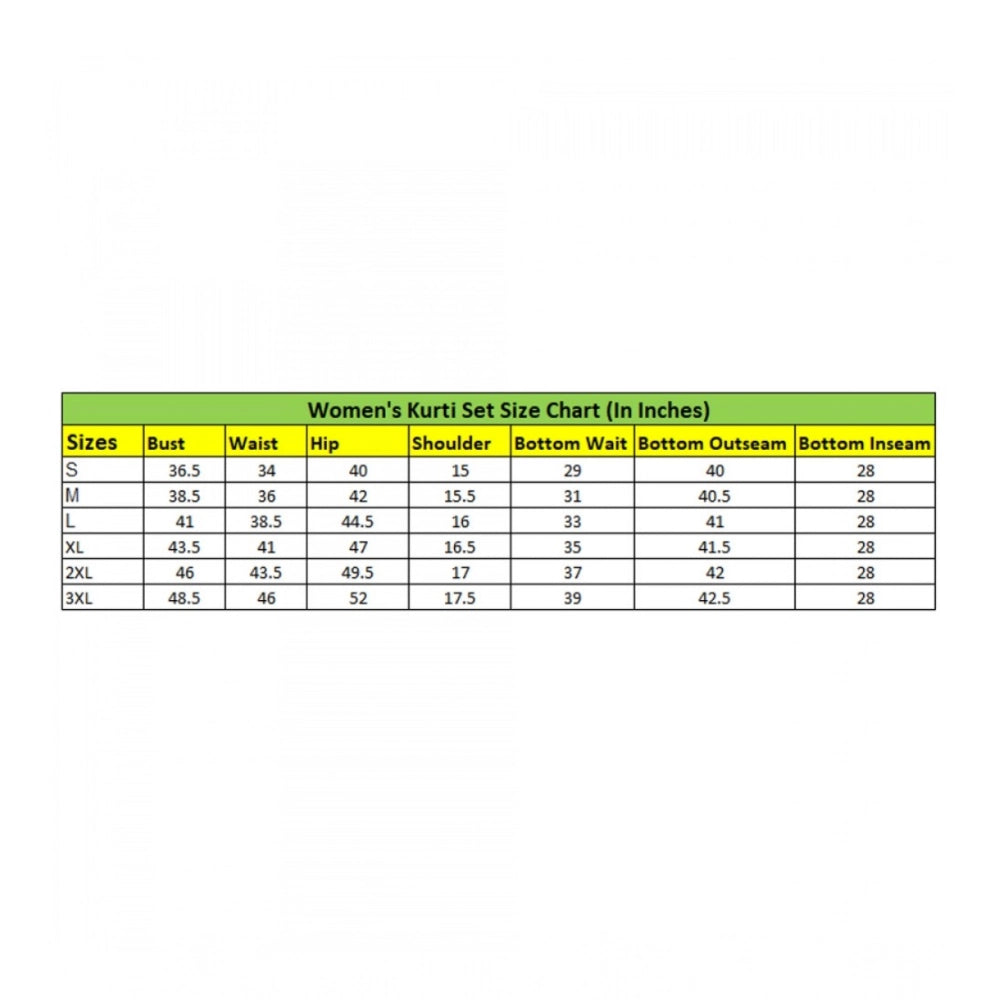 Generic Women's Silk Embroidered 3/4th Sleeve Round Readymade Kurti With Palazzo Pant and Dupatta Set (Black)