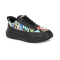 Generic Men's Casual Synthetic Printed Lace-Up Shoes (Black)
